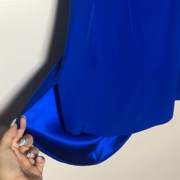 Amanda Uprichard Royal Blue 100% silk Sleeveless tank top blouse - Picture 5 of 6